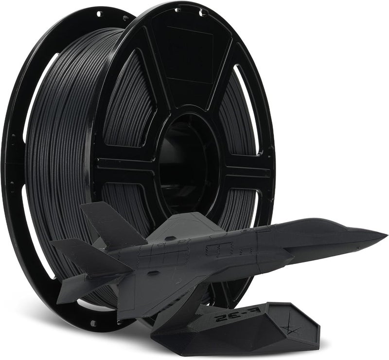 FLASHFORGE Carbon Fiber PLA Filament 1.75mm Volcanic Rock Gray, Reinforced 3D Printer Filament 1kg, Lightweight & High-Strength PLA-CF Filament, Strong & Easy to Print - Image 1